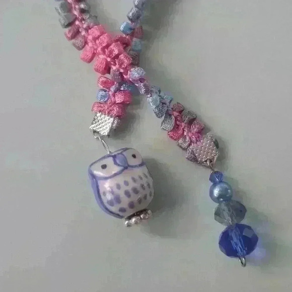 Buy one get 1 free Bookmark with beads and  ceramic owl accents - Picture 2 of 4
